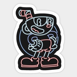 Cuphead neon Sticker